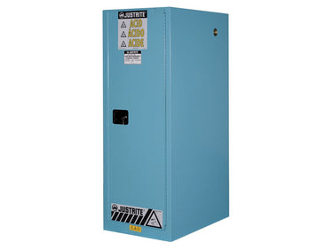 Justrite 54-Gallon Sure-Grip EX Manual-Close Deep Slimline Acid Cabinet - Blue